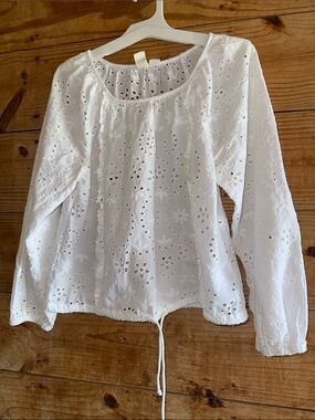 JOIE Eyelet White Boho Top